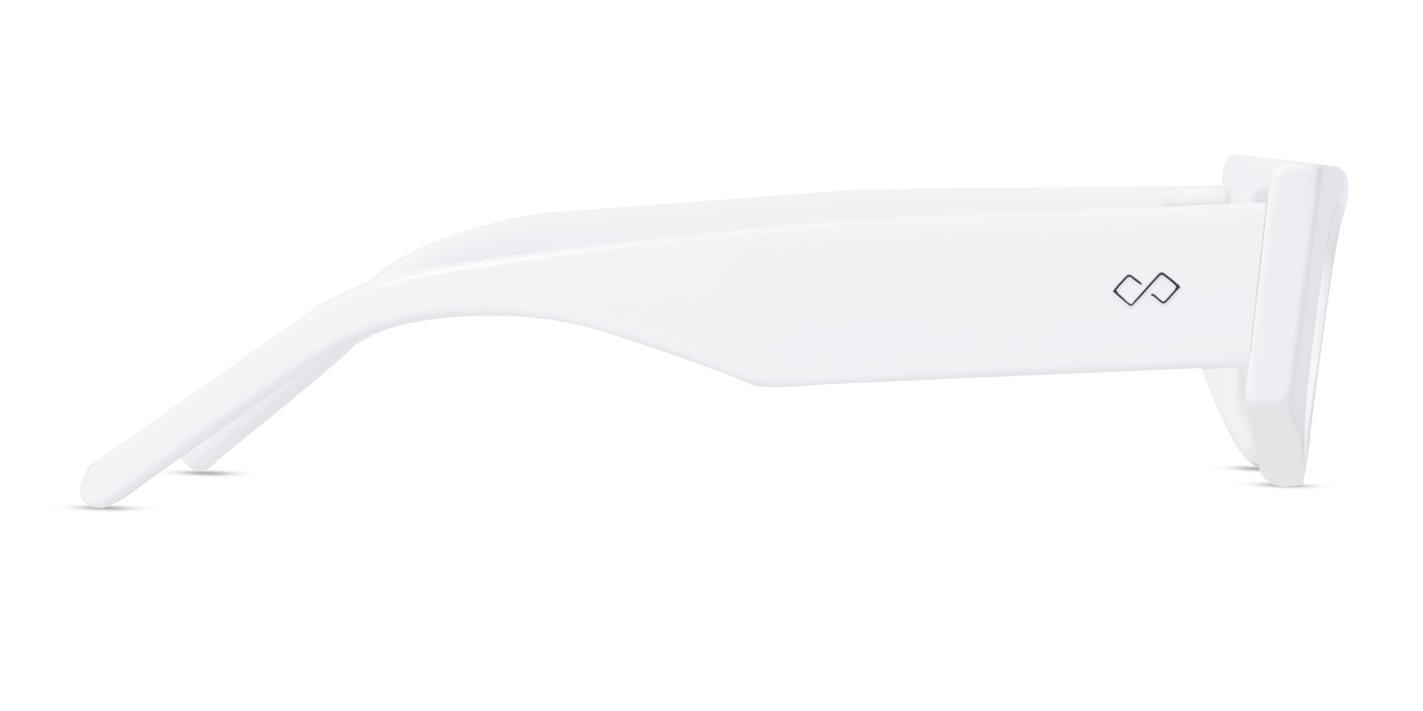 White Rectangle Dark Grey Tint Sunglasses-4