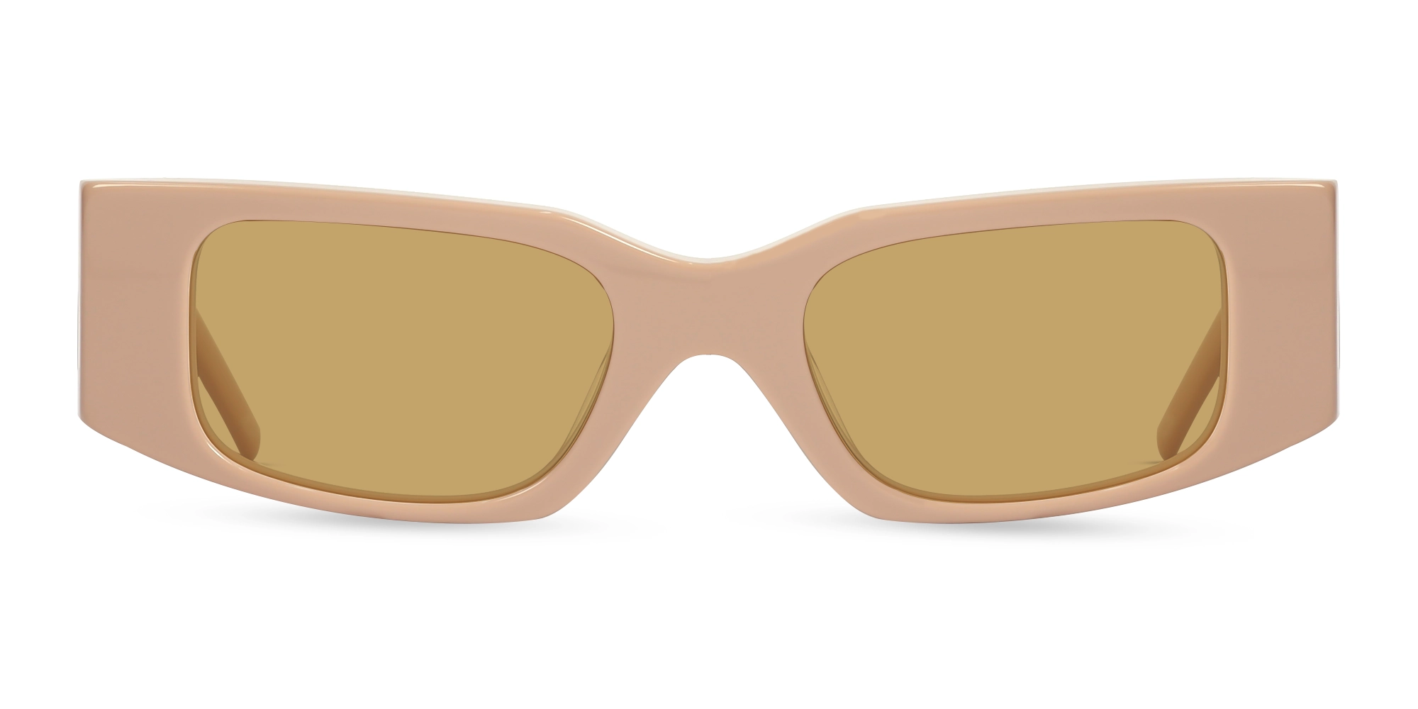 Rectangle Full-Rim Brown Tint Sunglasses-1