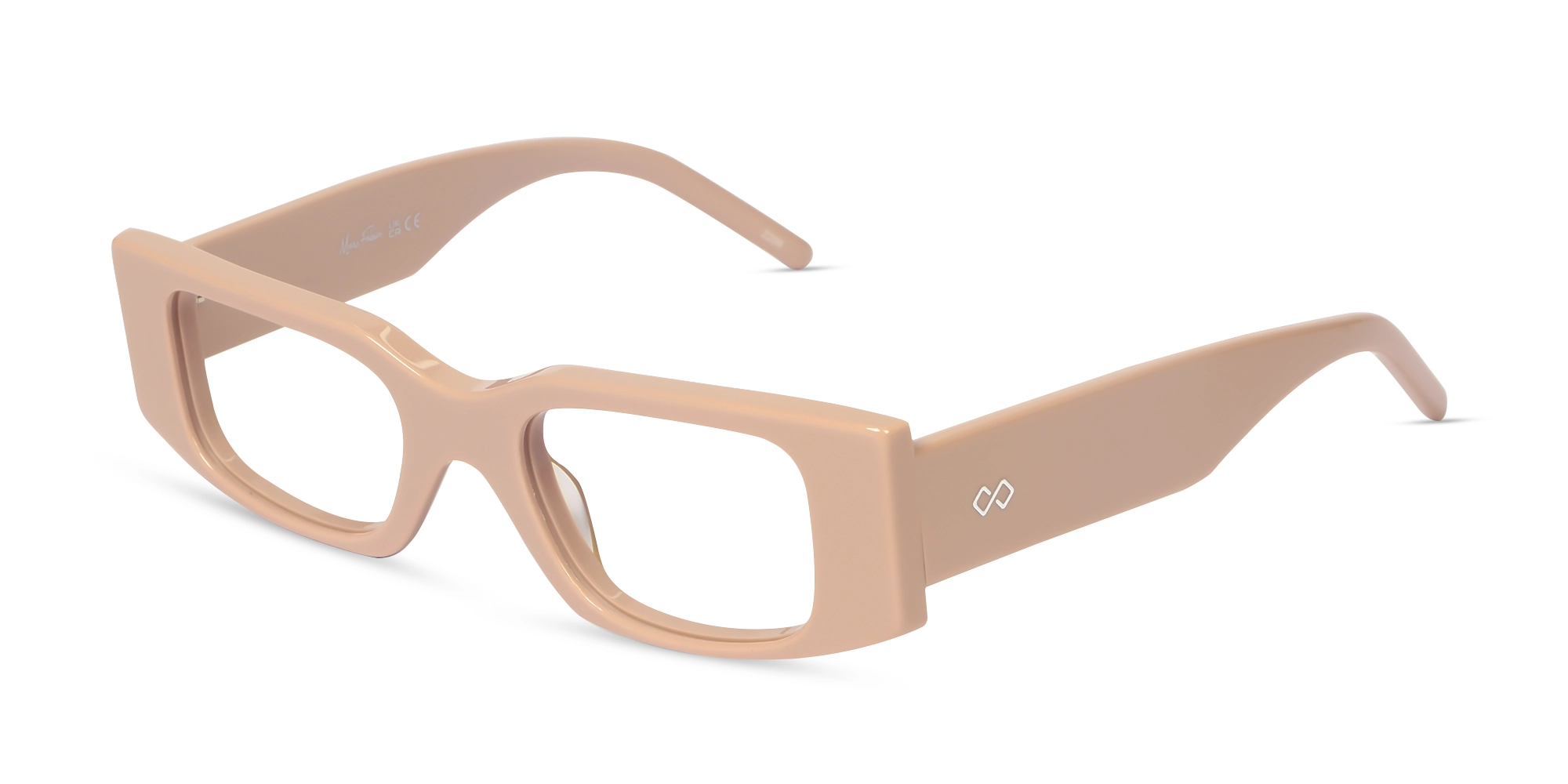 Rosy Brown Acetate Rectangle Full-Rim Glasses-3