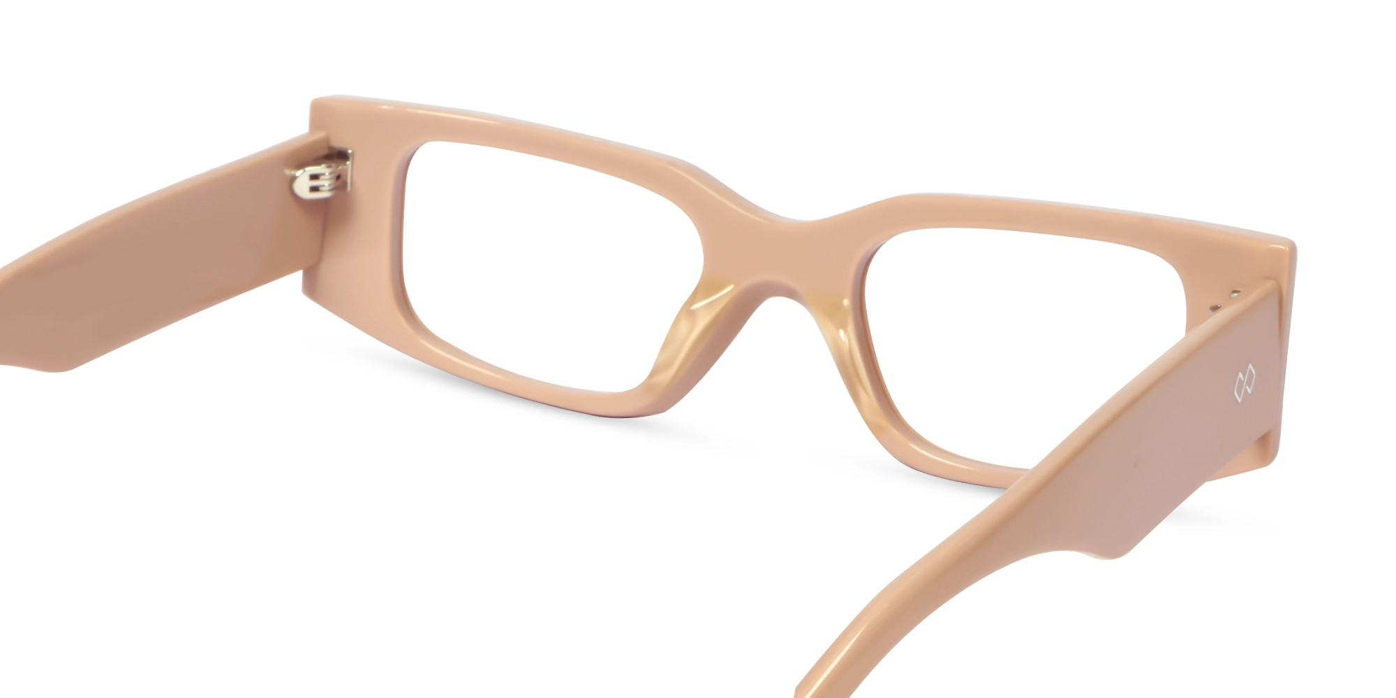 Rosy Brown Acetate Rectangle Full-Rim Glasses-5