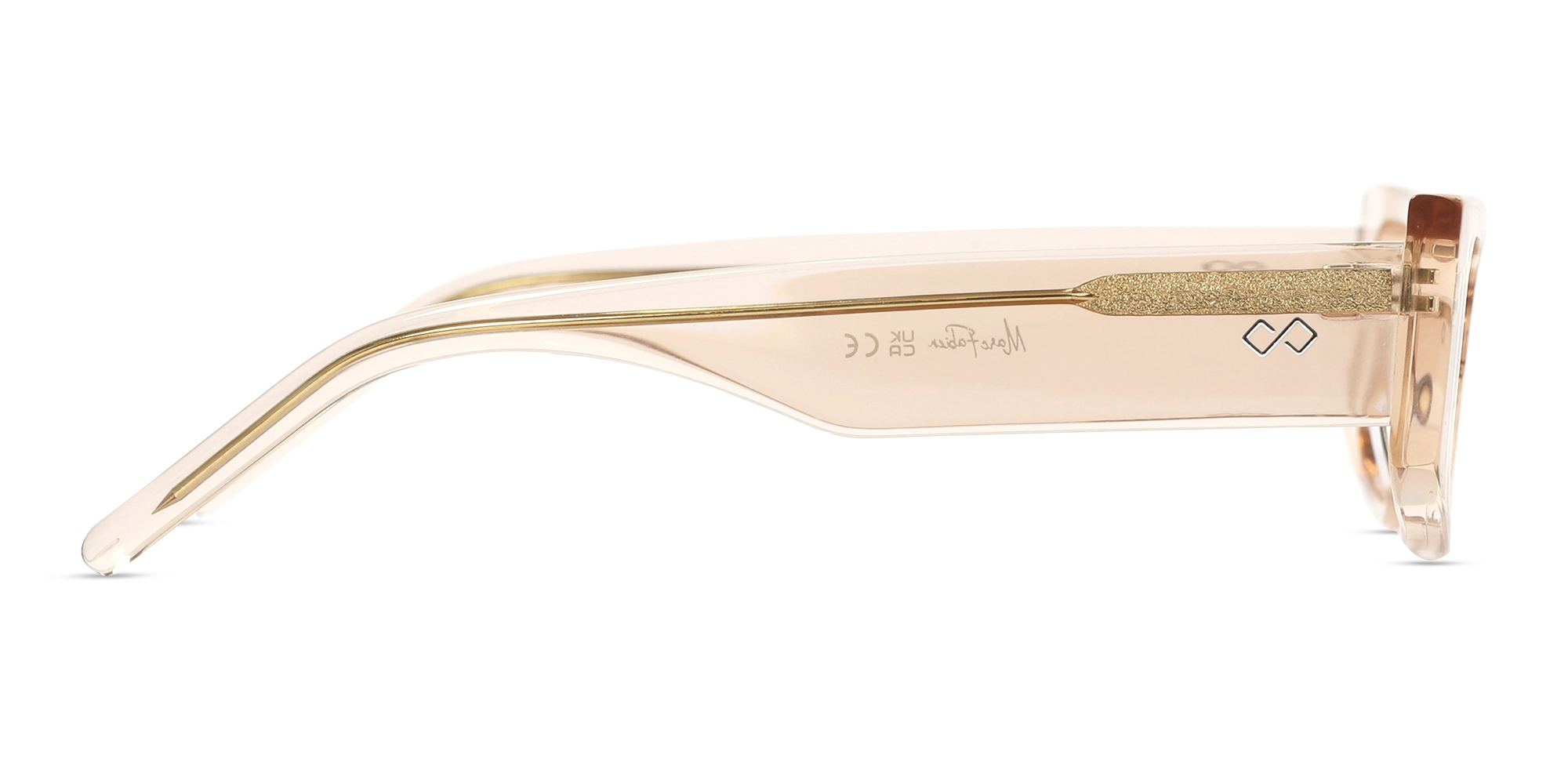 Crystal Water Beige Rectangle Full-Rim Glasses-4