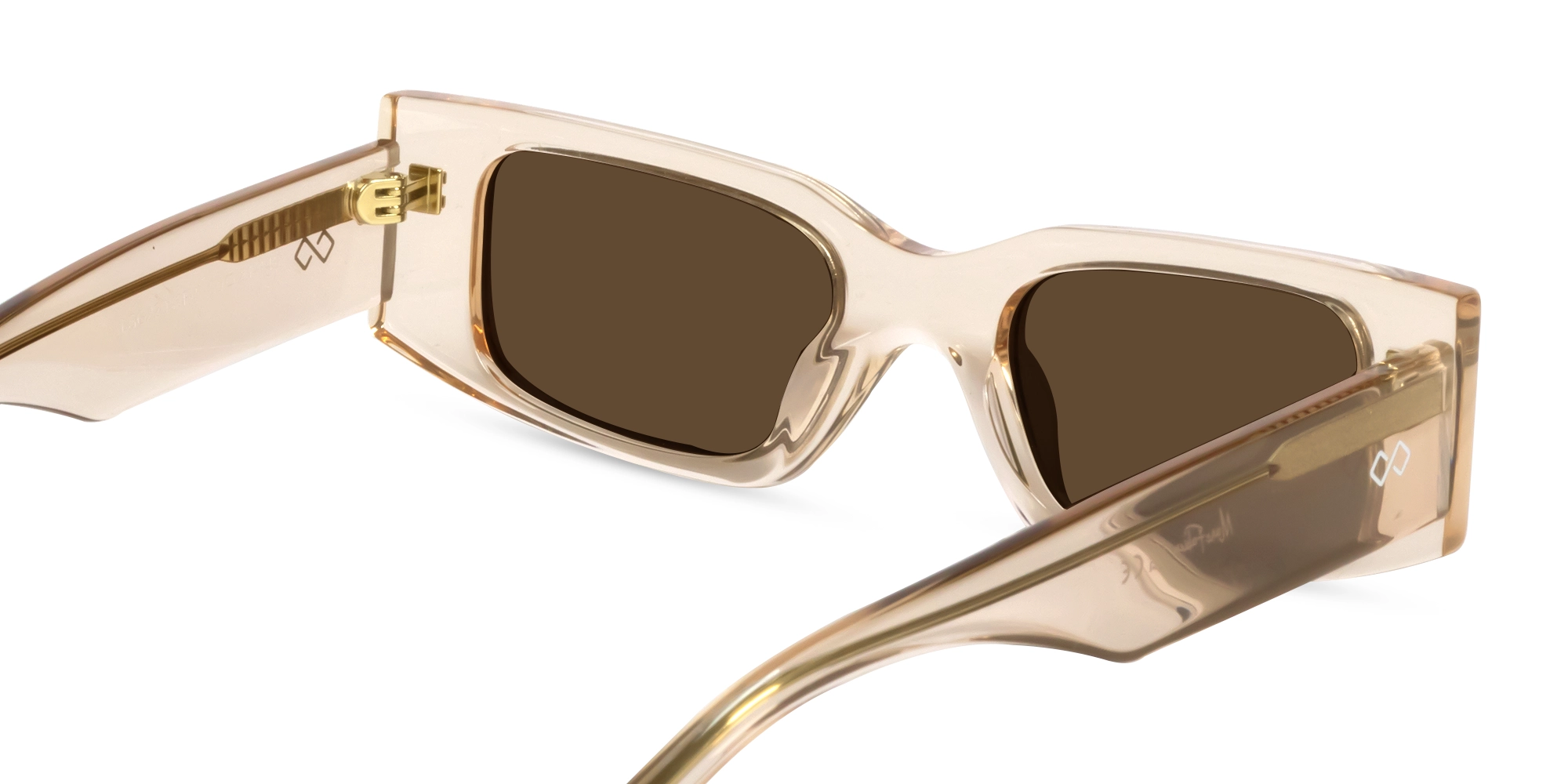Rectangle Acetate Full-Rim Brown Tint Sunglasses-5