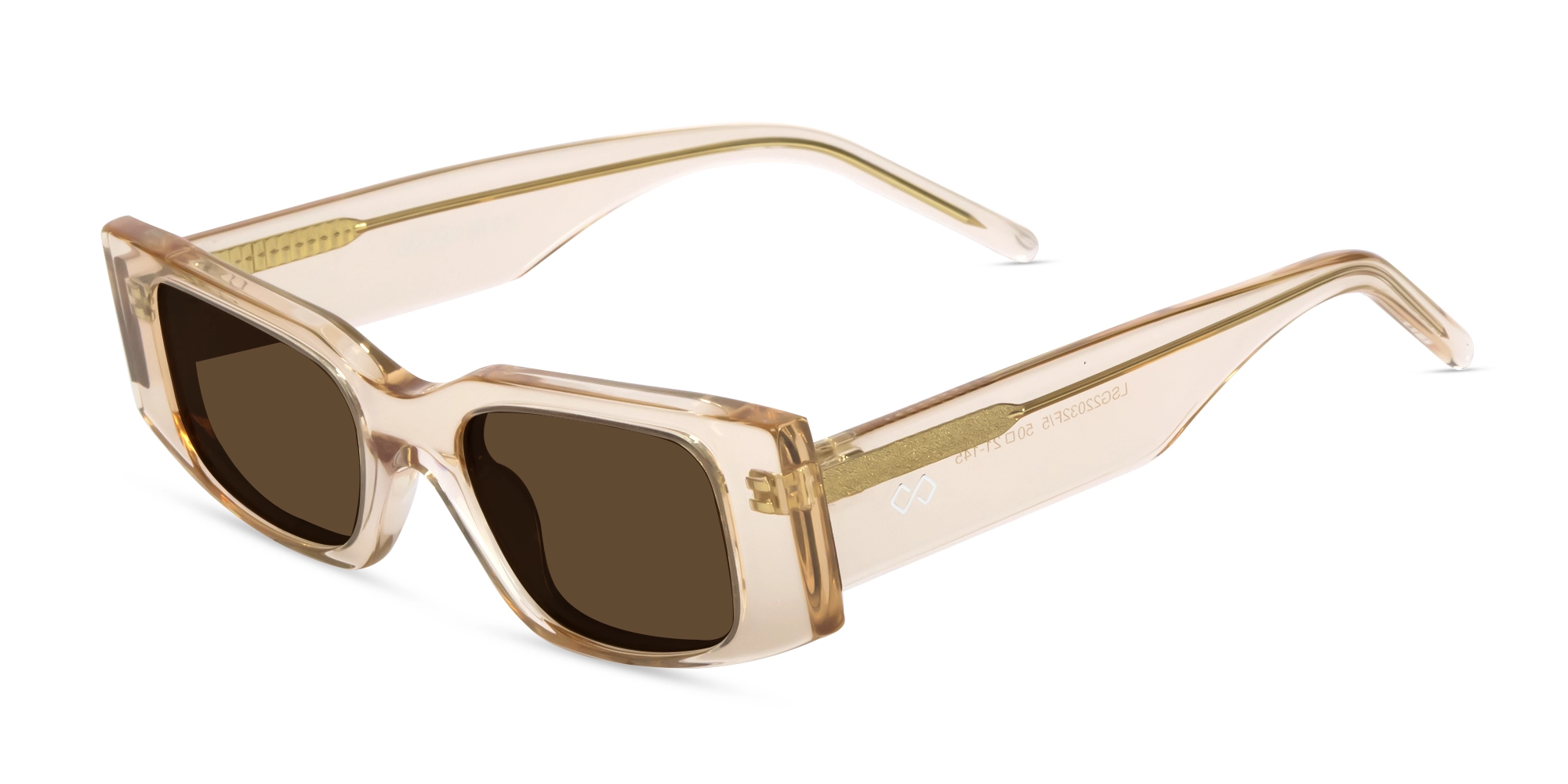 Rectangle Acetate Full-Rim Brown Tint Sunglasses-3