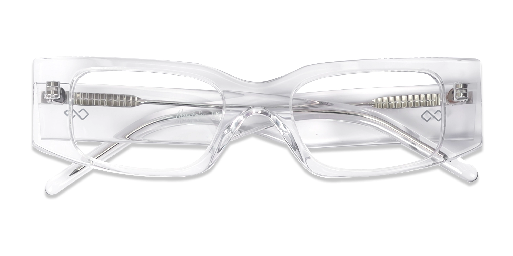 Crystal Clear Rectangle Full-Rim Glasses-6