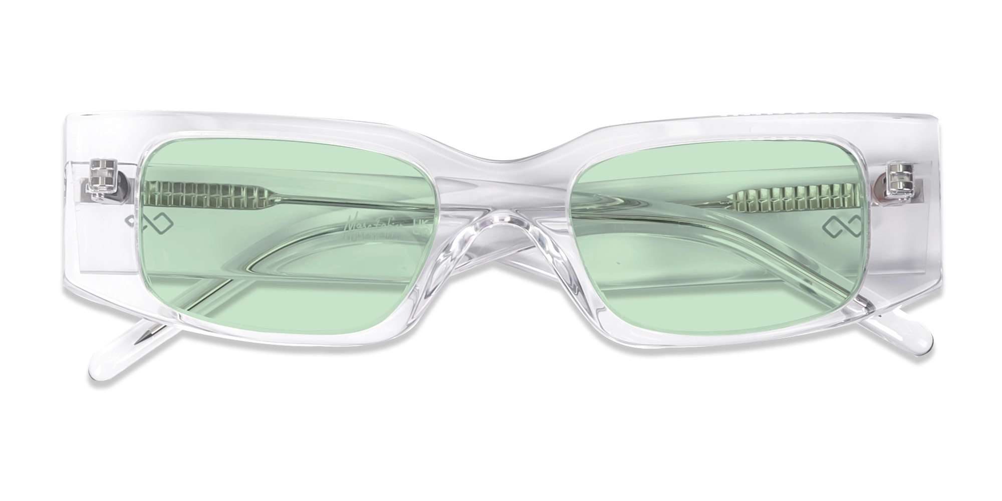 Clear Frame With Light Green Tint Sunglasses-6