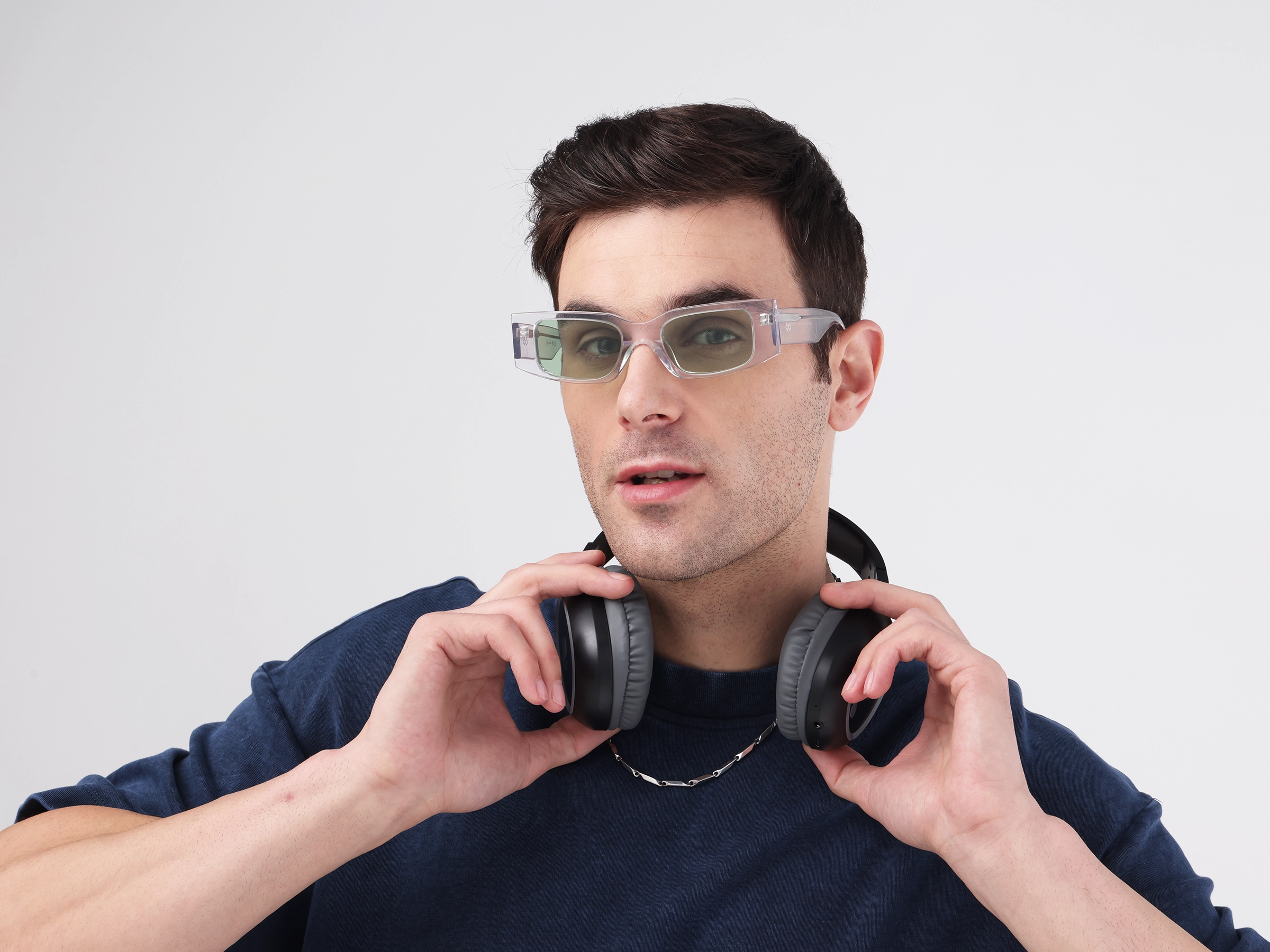 Clear Frame With Light Green Tint Sunglasses-42
