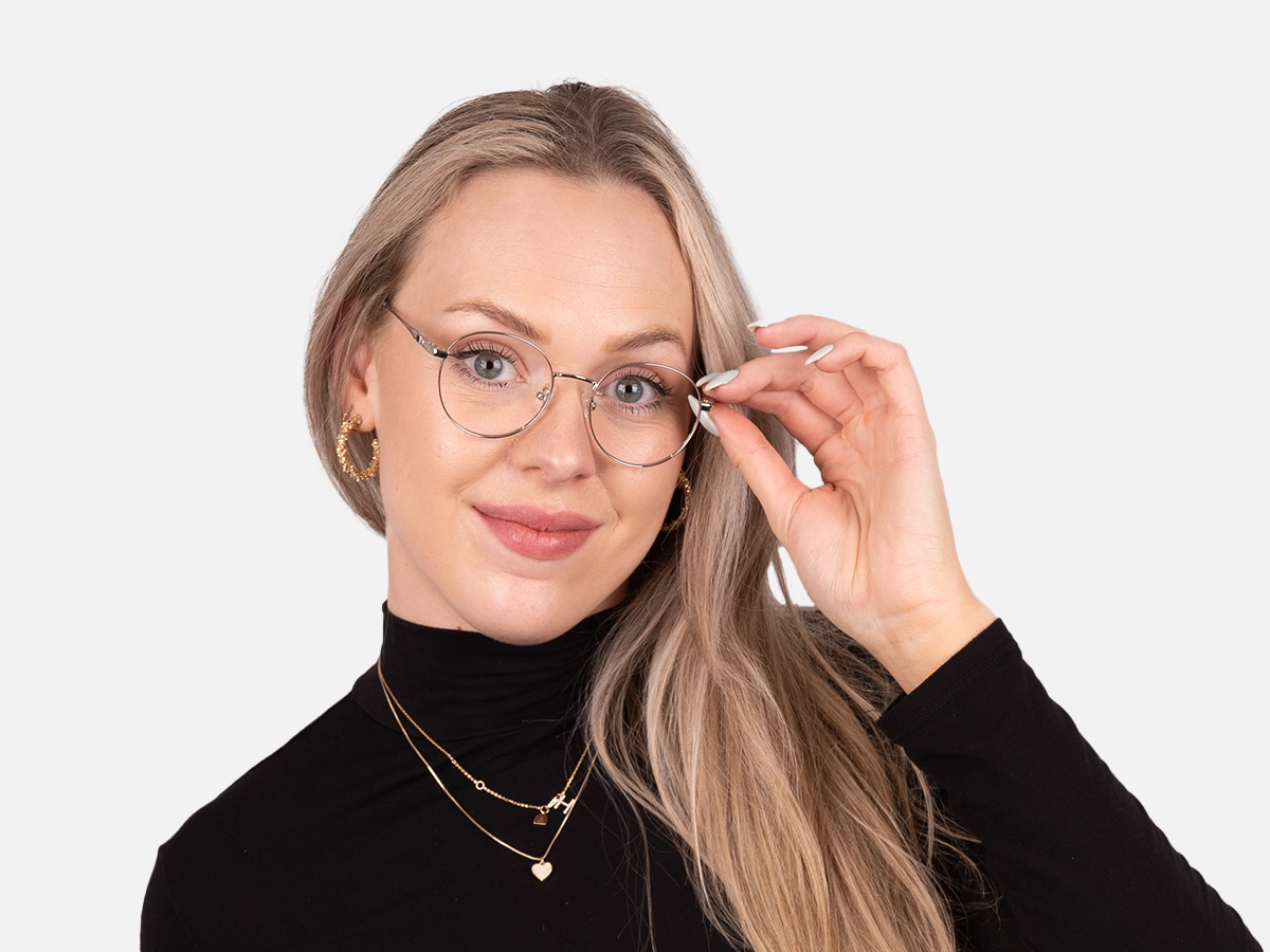 Silver Round Frame Glasses-54