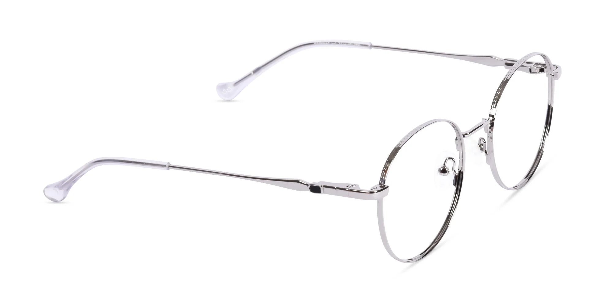 Silver Round Frame Glasses-2