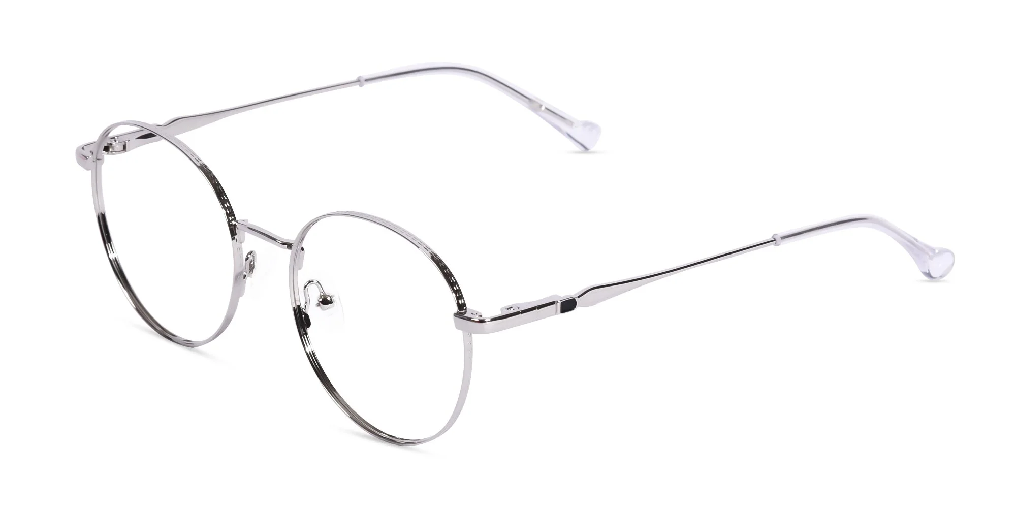 Silver Round Frame Glasses-3