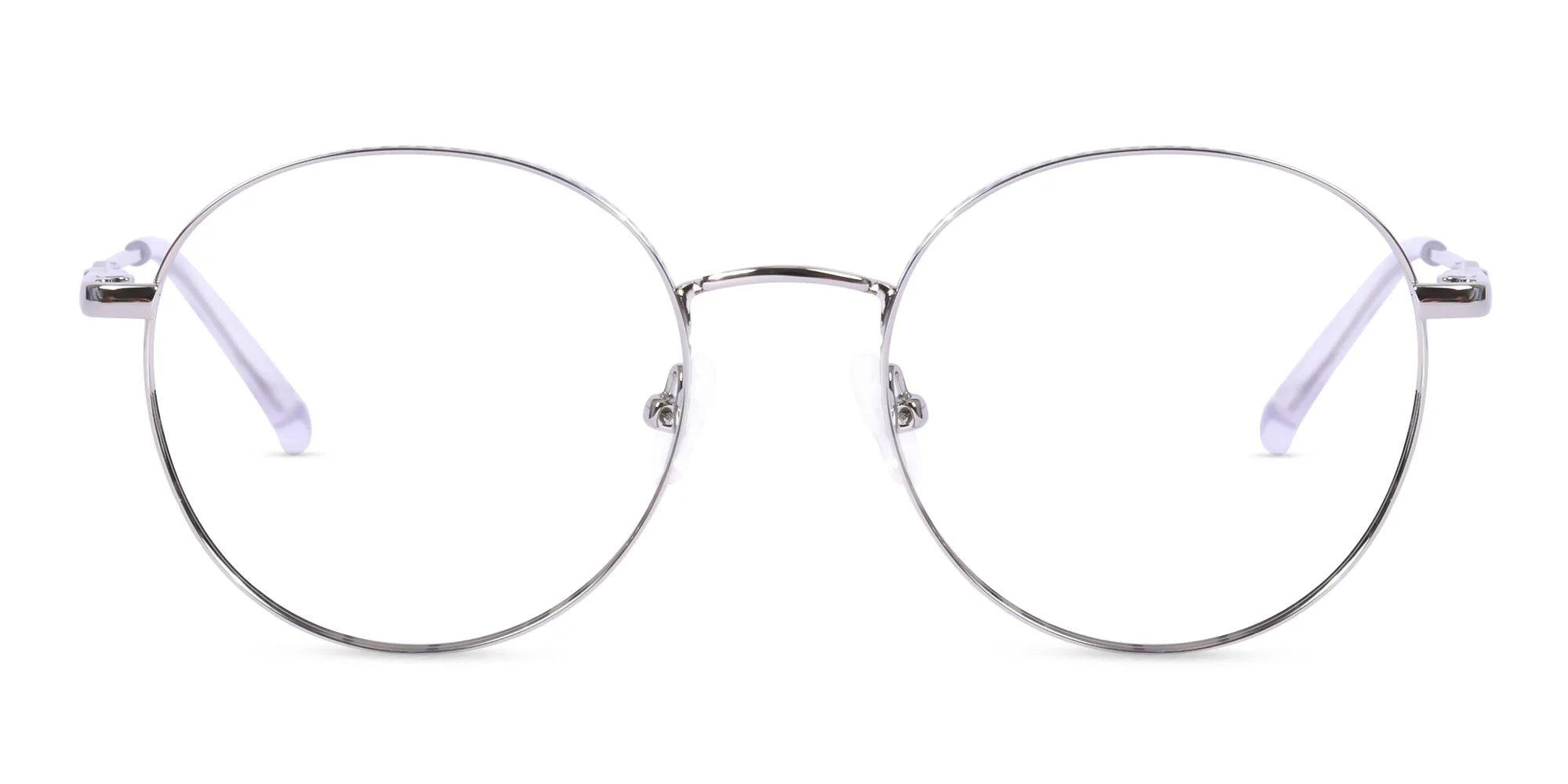 Silver Round Frame Glasses-1