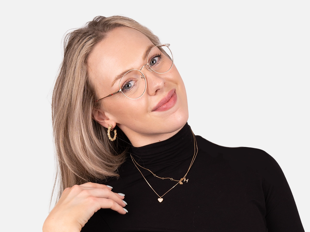 Eyeglasses With Gold Frame-54