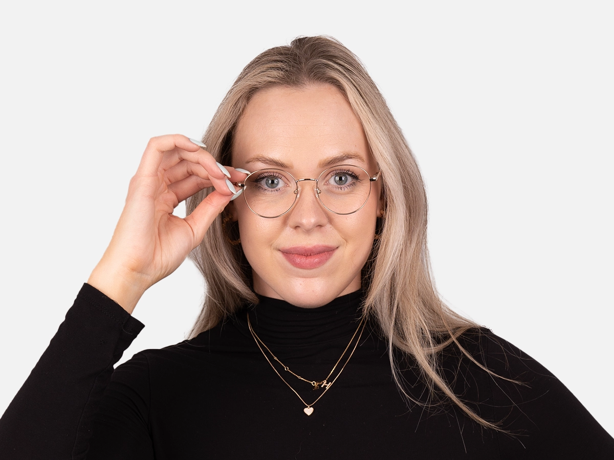 Eyeglasses With Gold Frame-53