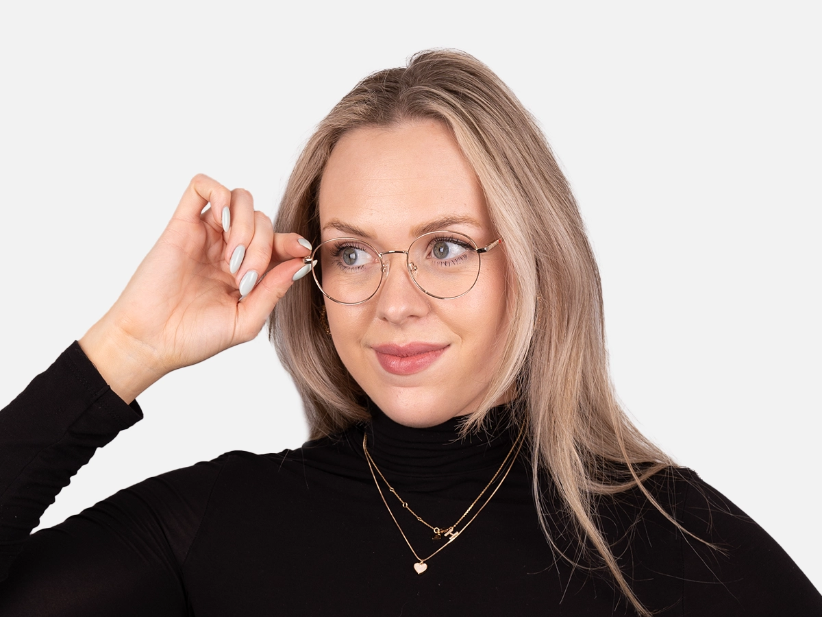 Eyeglasses With Gold Frame-52