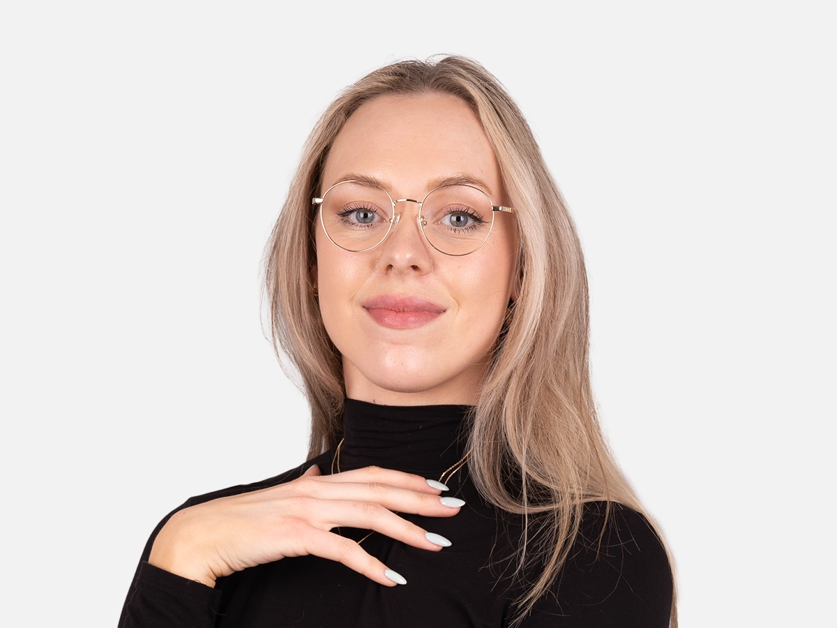 Eyeglasses With Gold Frame-51