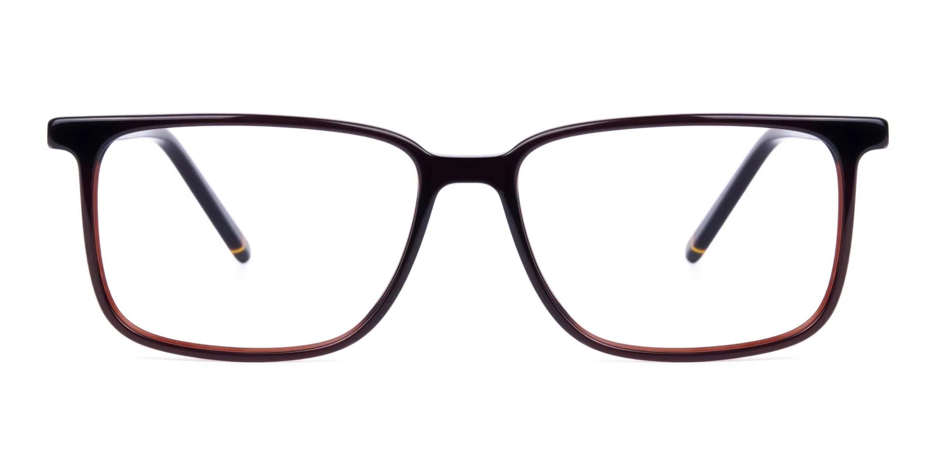 A97042F/3 - Dark Brown Rim Rectangular Glasses