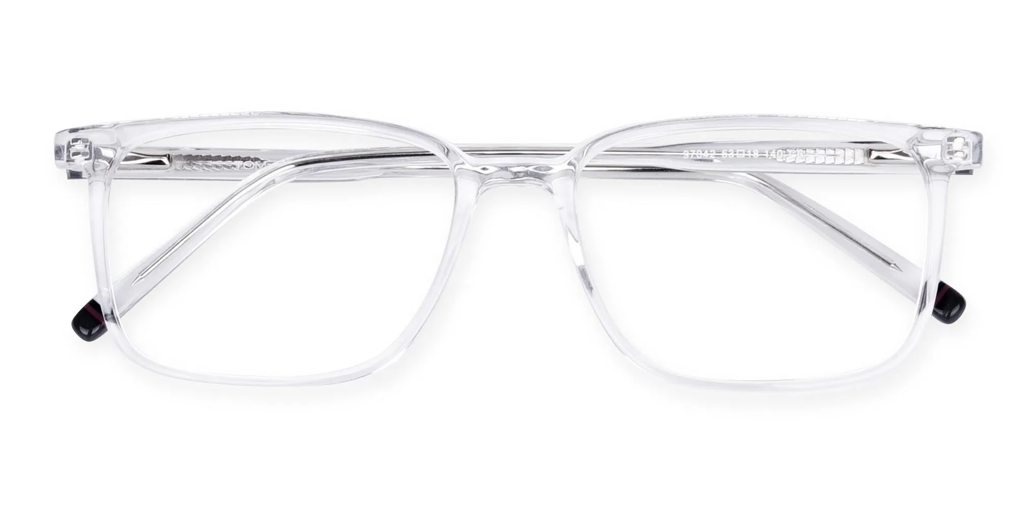 Crystal Clear Rim Rectangular Glasses-2