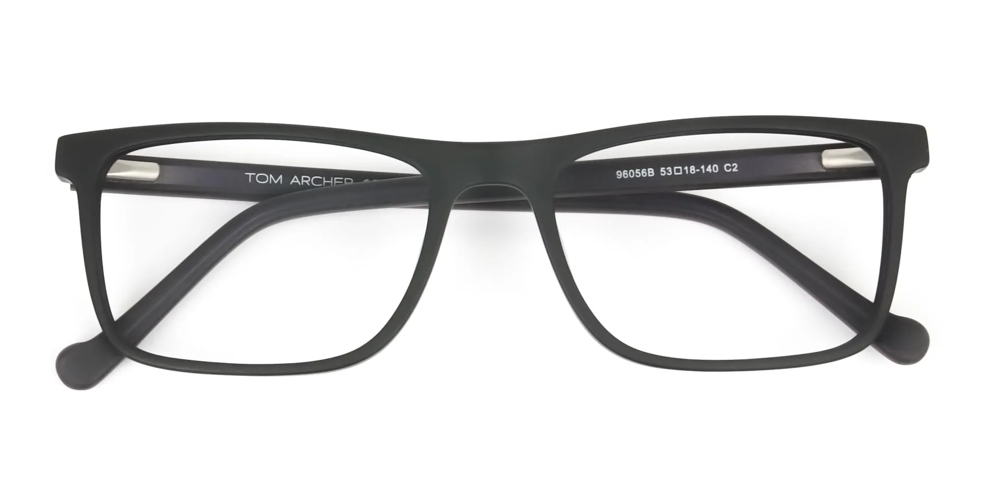 Round Temple Tip Matte Black Eyeglasses Rectangular - 2