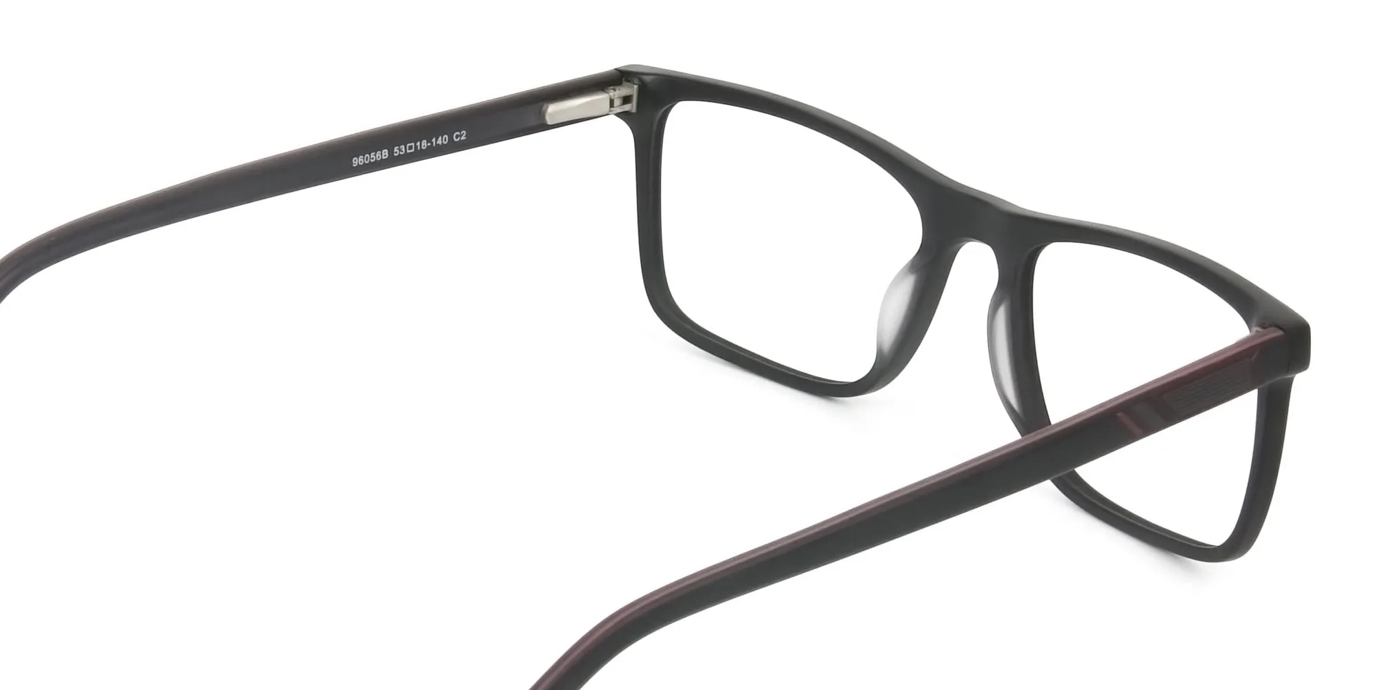 Round Temple Tip Matte Black Eyeglasses Rectangular - 2