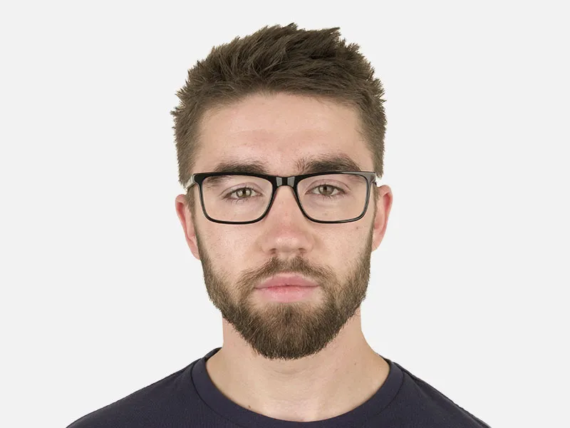 Round Temple Tip Black & Teal Glasses in Rectangular - 2