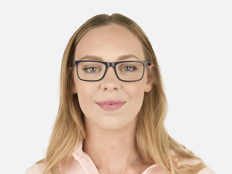 Round Temple Tip Red & Purple Eyeglasses in Rectangular - 2