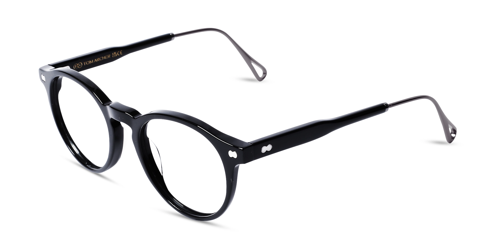 Black Oval Keyhole Bridge Glasses 3