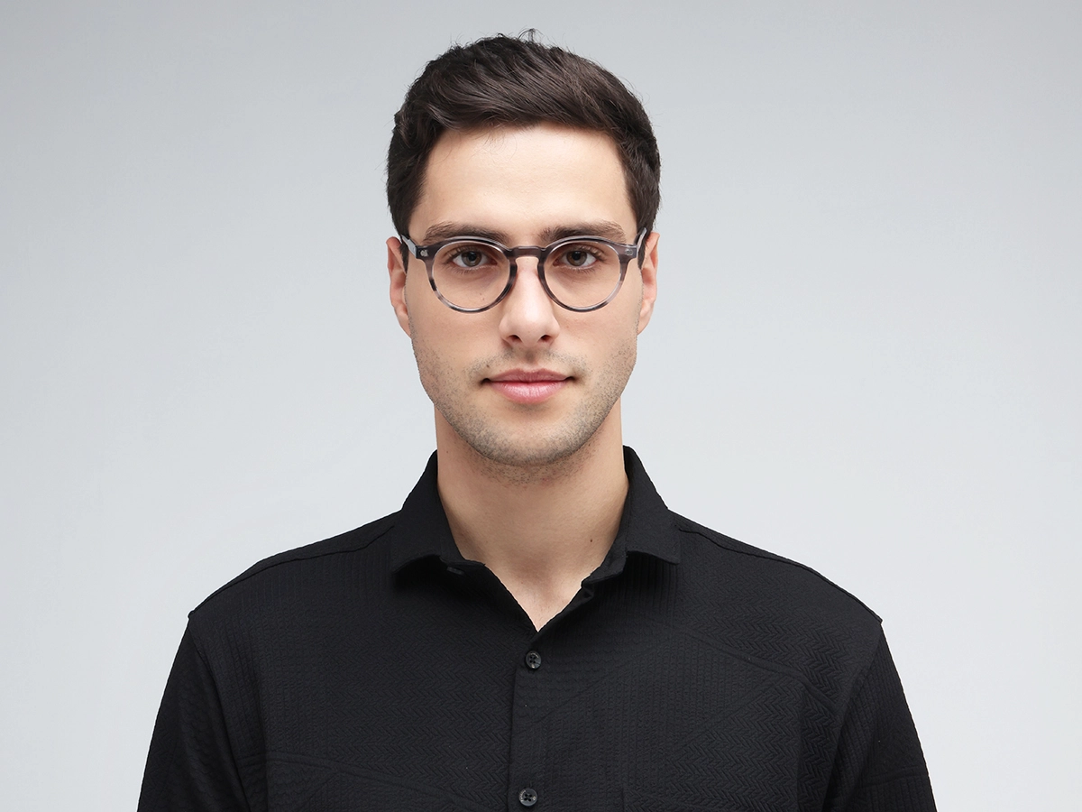 Grey Marble Oval Keyhole Bridge Eyeglasses 41