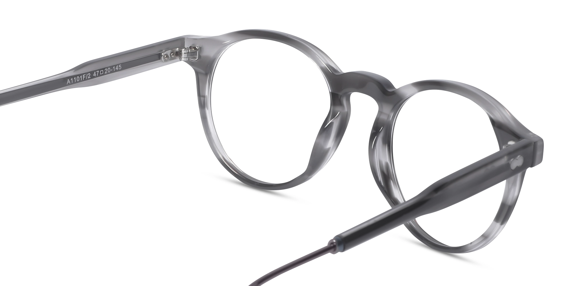 Grey Marble Oval Keyhole Bridge Eyeglasses 5