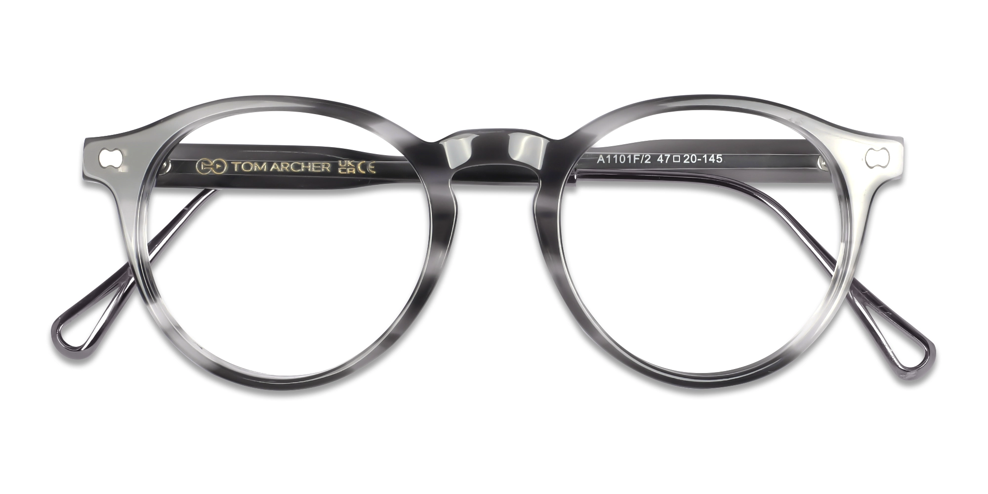 Grey Marble Oval Keyhole Bridge Eyeglasses 6