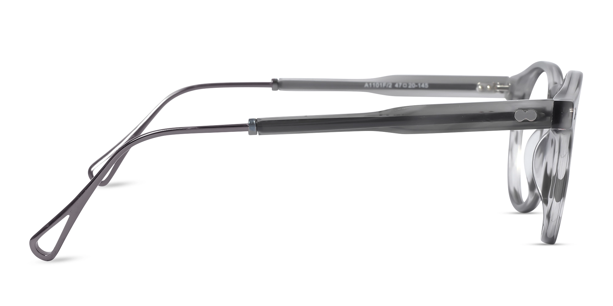 Grey Marble Oval Keyhole Bridge Eyeglasses 4