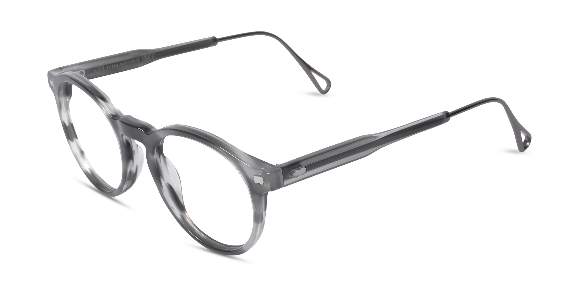 Grey Marble Oval Keyhole Bridge Eyeglasses 3