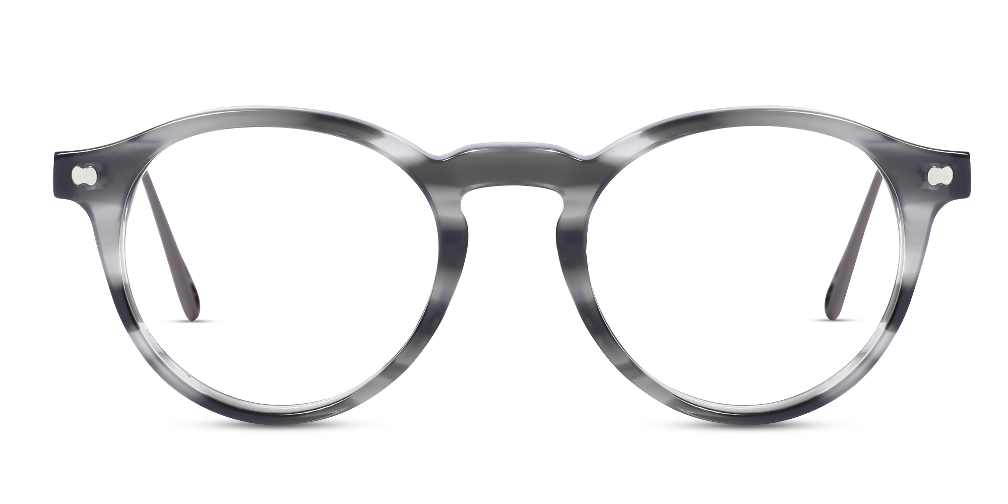 Grey Marble Oval Keyhole Bridge Eyeglasses 1