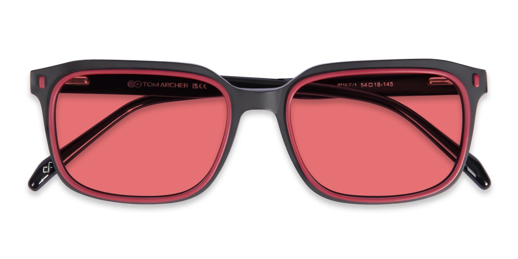 Red Rectangular Sunglasses-4