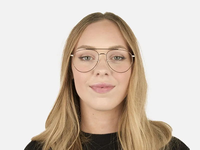 Ultralight Pilot Gold & Brown Glasses - 2