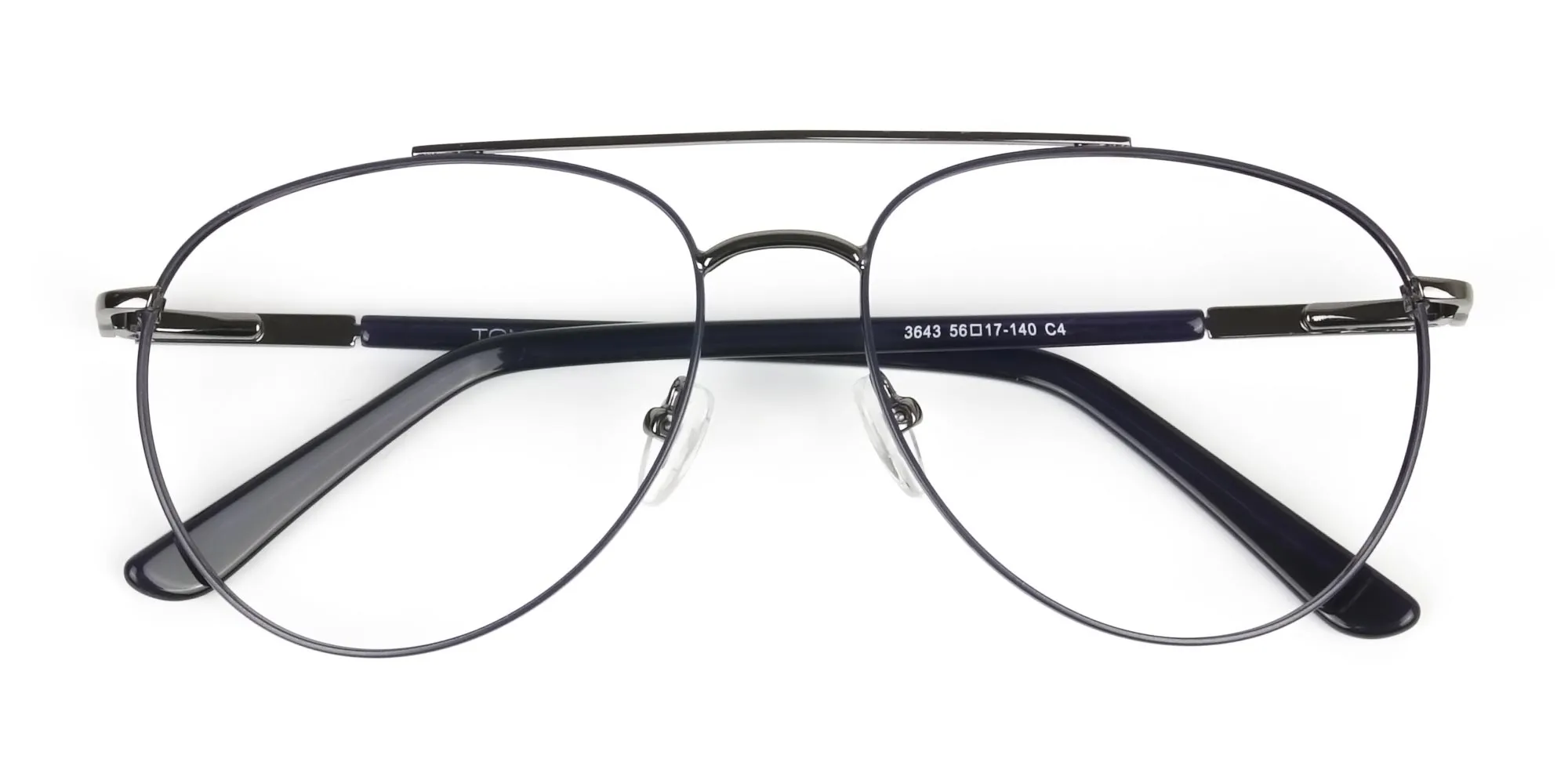 Ultralight Pilot Gunmetal Navy Blue Glasses - 3