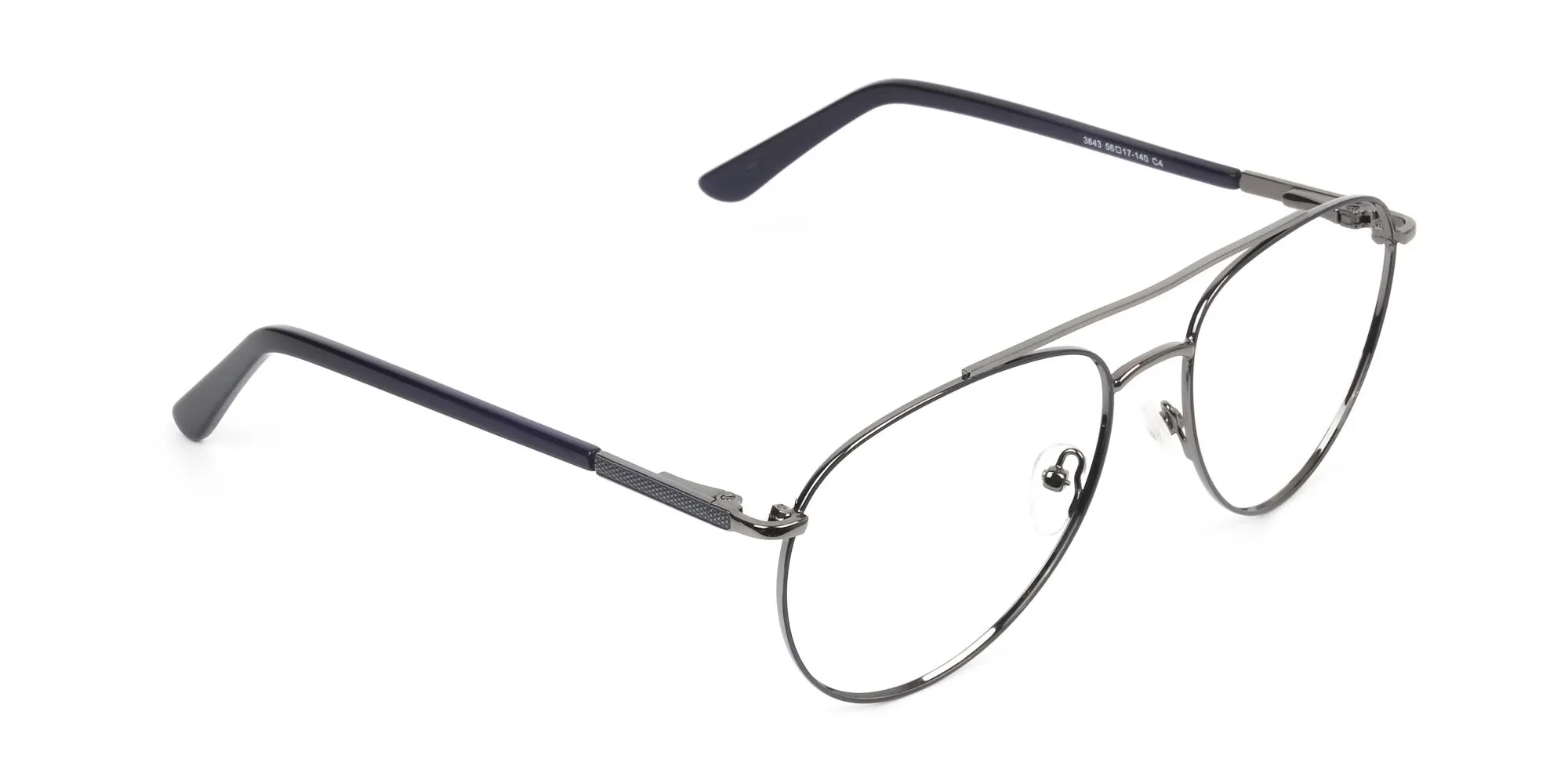 Ultralight Pilot Gunmetal Navy Blue Glasses - 3