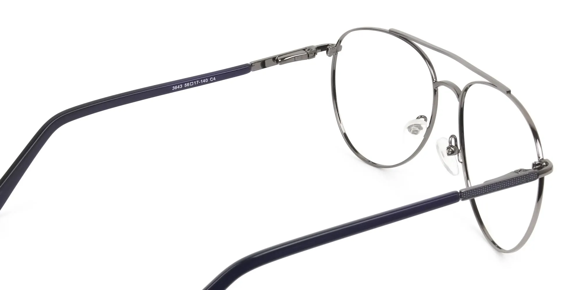 Ultralight Pilot Gunmetal Navy Blue Glasses - 3