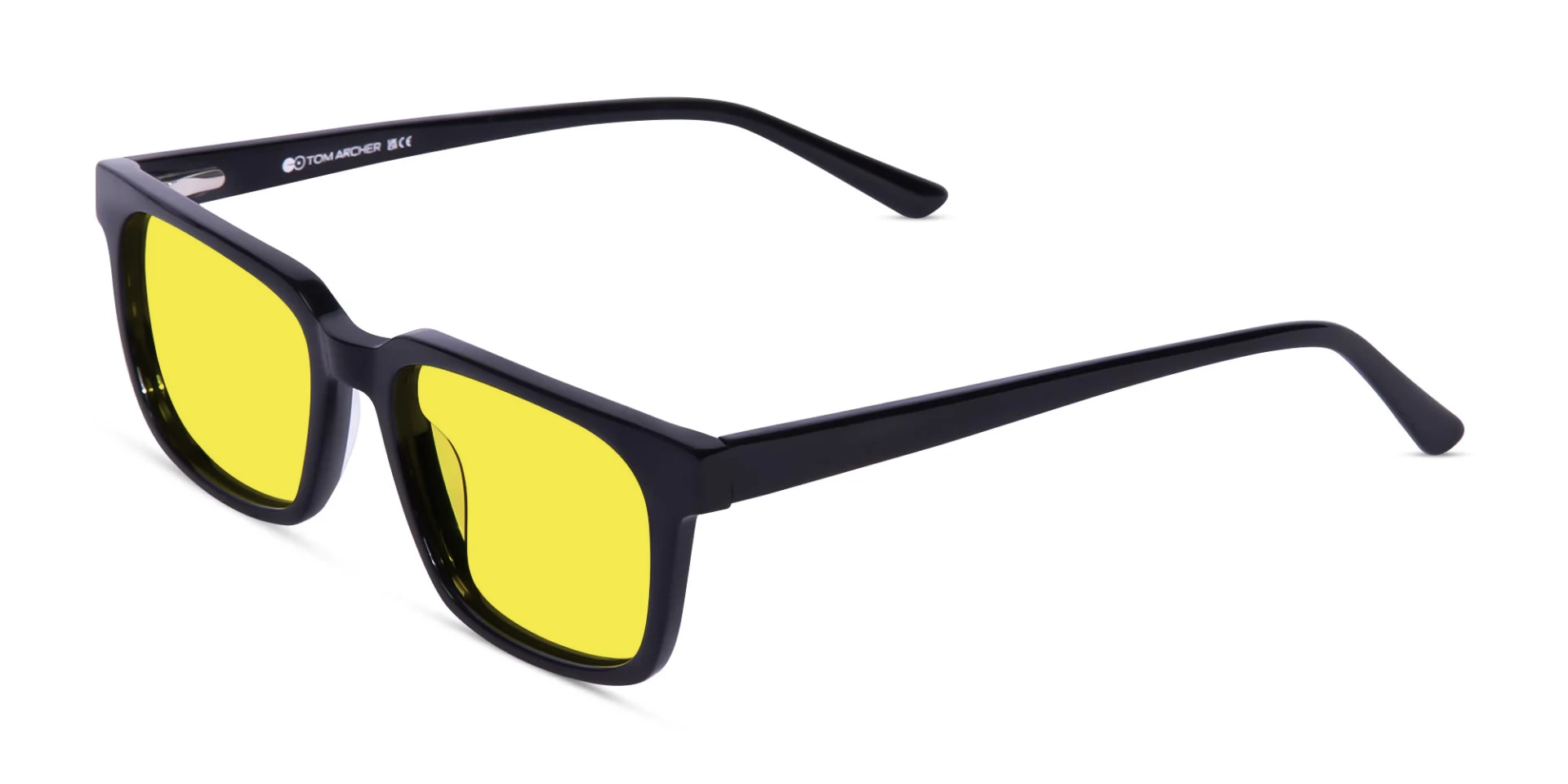 Black Square Spring Hinge Driving Glasses-3