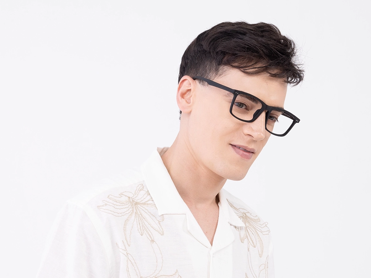 Rectangle Black Full Rim Eyeglasses 42