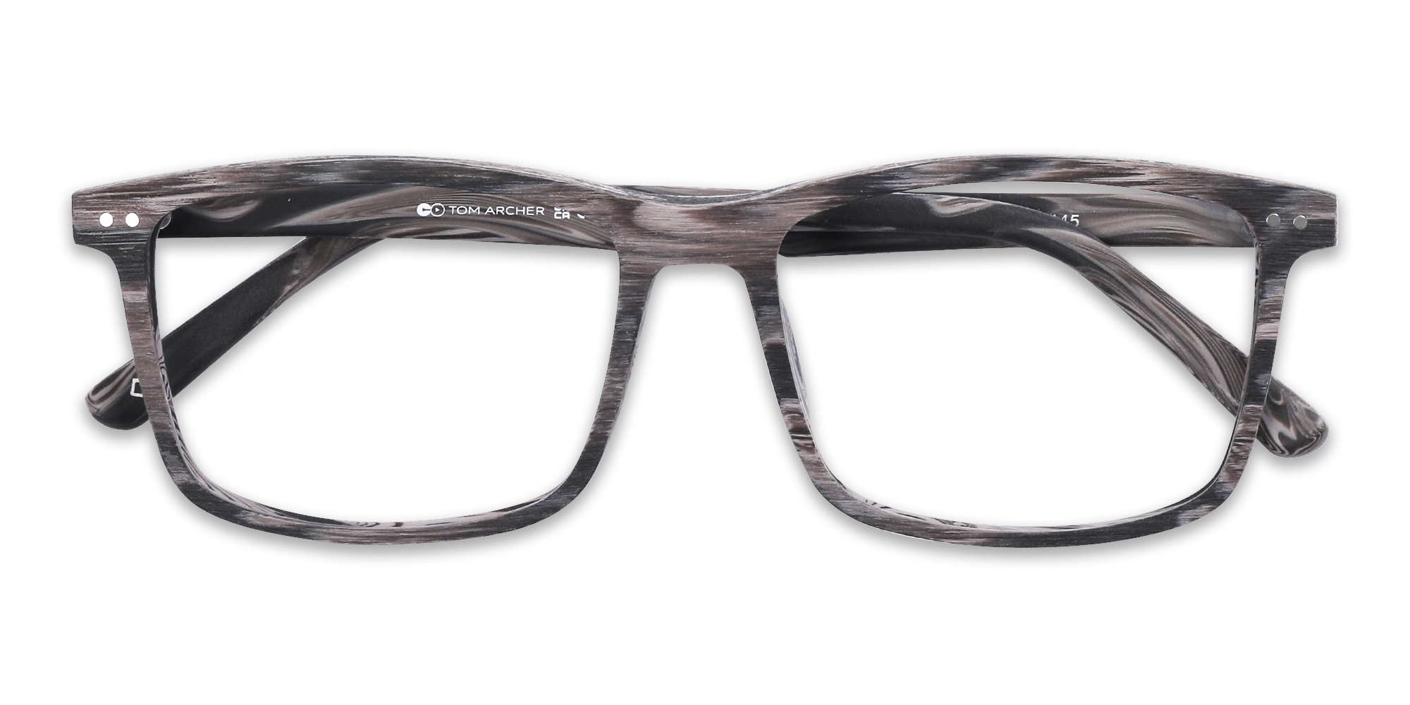 Wood Frame Rectangle Full Rim Glasses 6