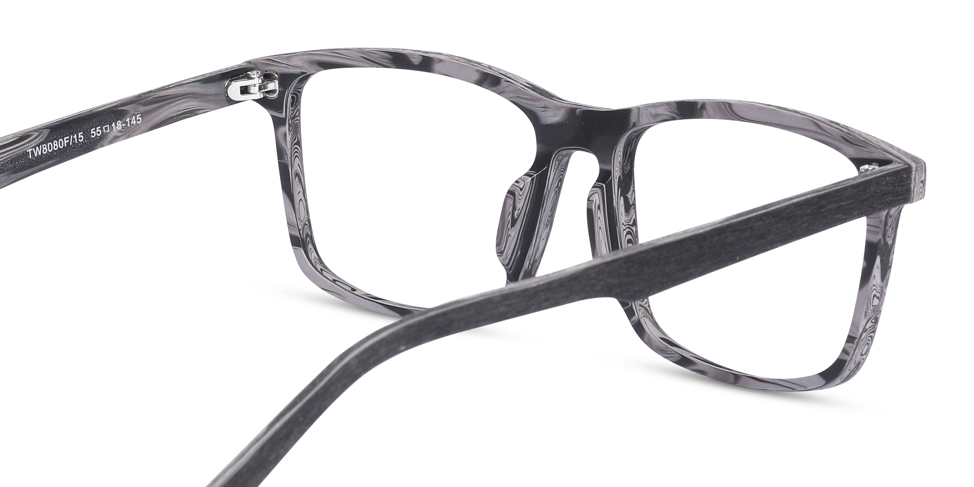 Wood Frame Rectangle Full Rim Glasses 5
