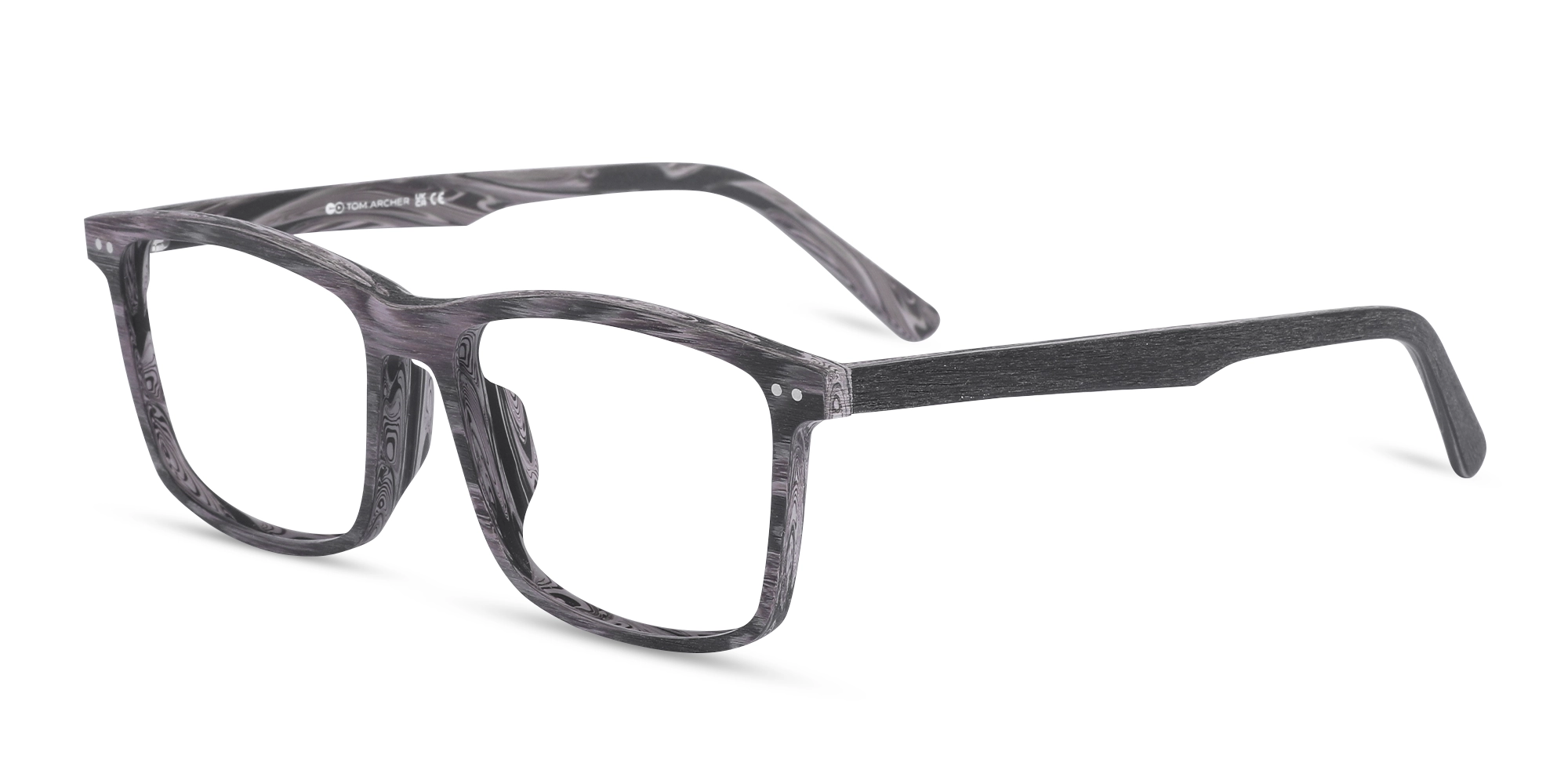 Wood Frame Rectangle Full Rim Glasses 3