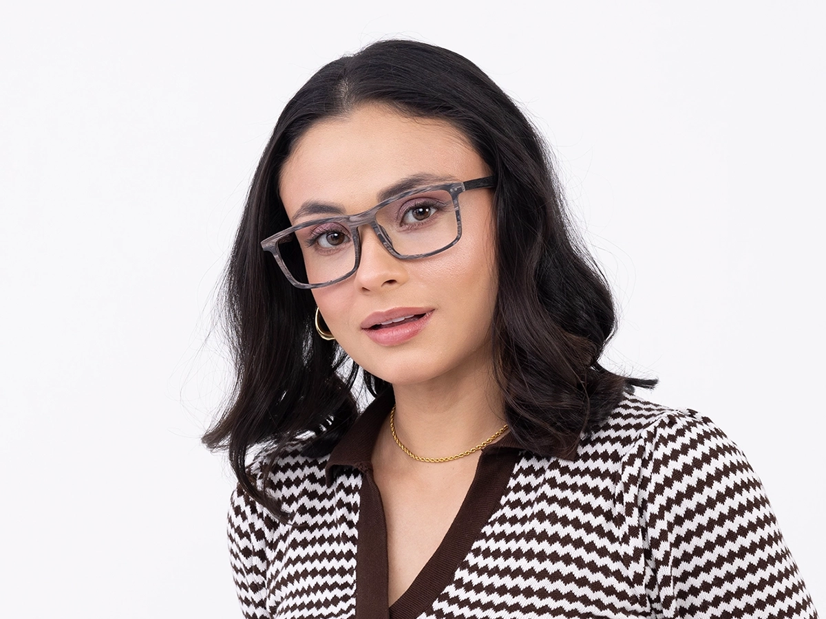 Wooden Rectangle Glasses 52