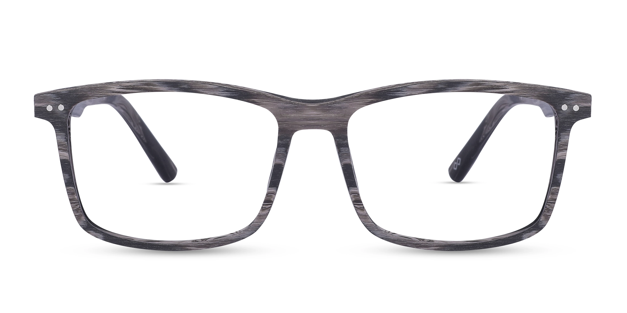 Wood Frame Rectangle Full Rim Glasses 1