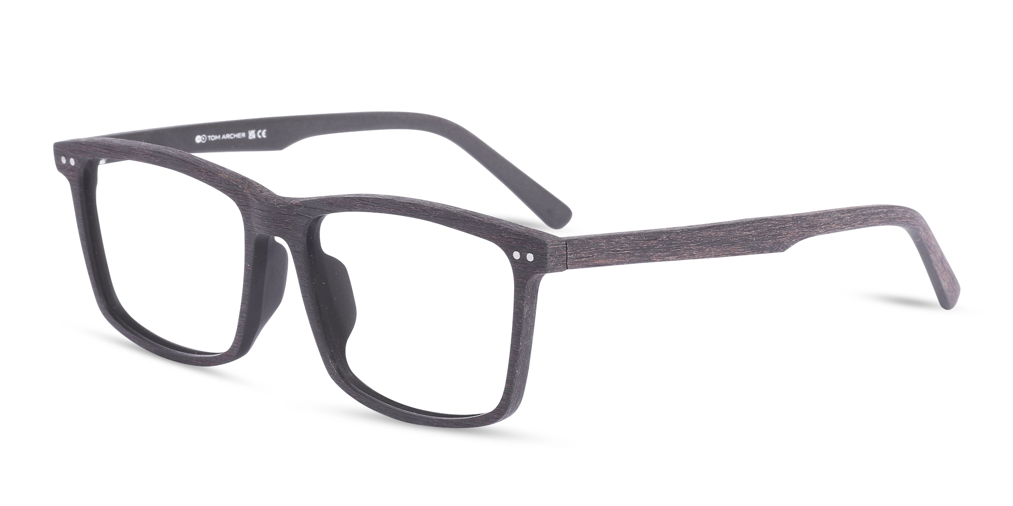 Wenge Teak Rectangle Wooden Frame Eyeglasses 3