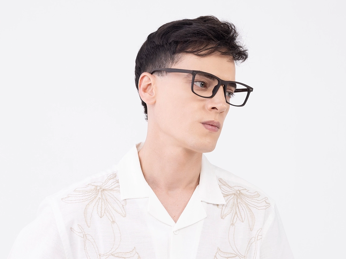 Wenge Teak Rectangle Wooden Frame Eyeglasses 42