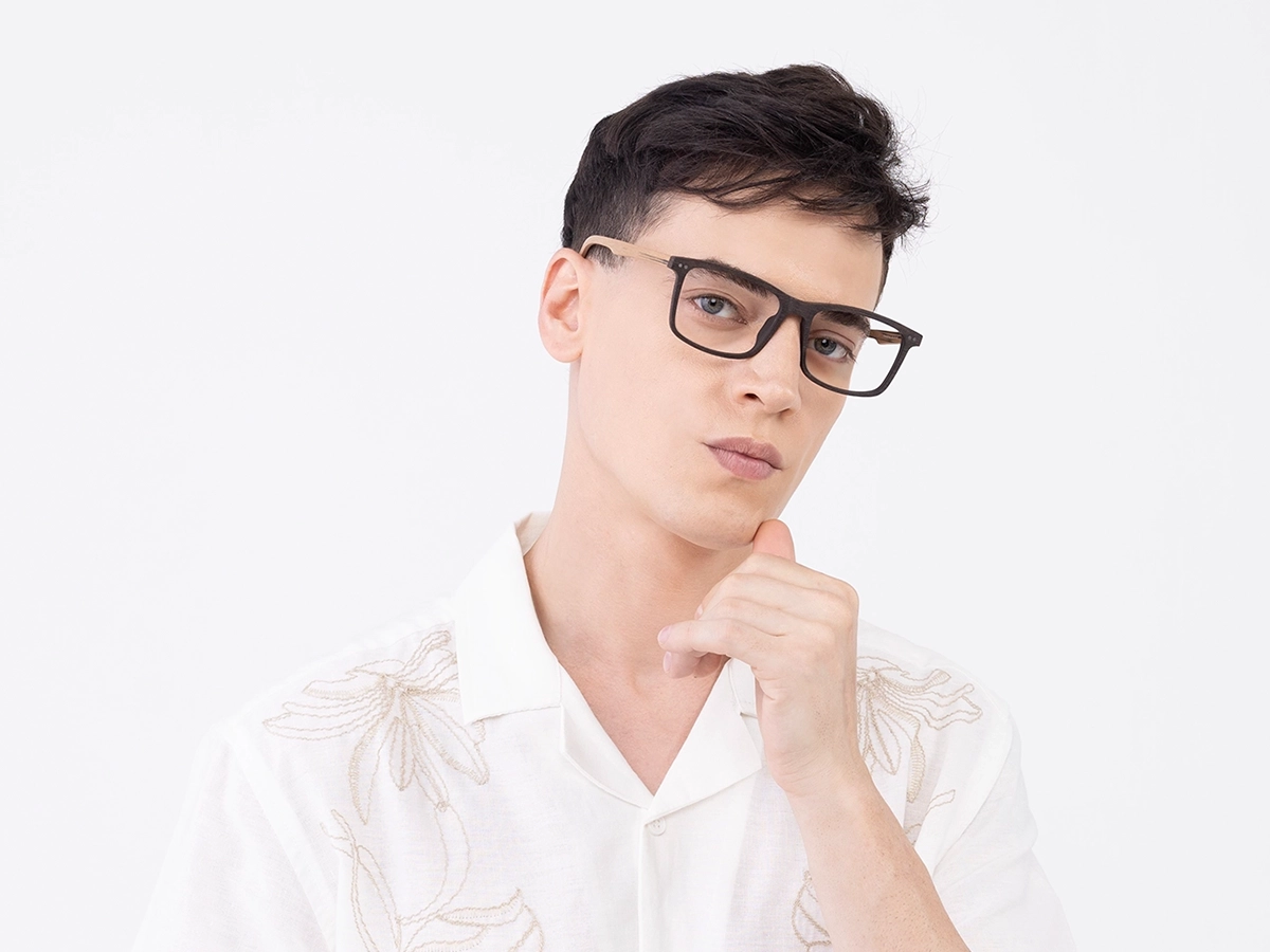 Wooden Rectangle Glasses 42