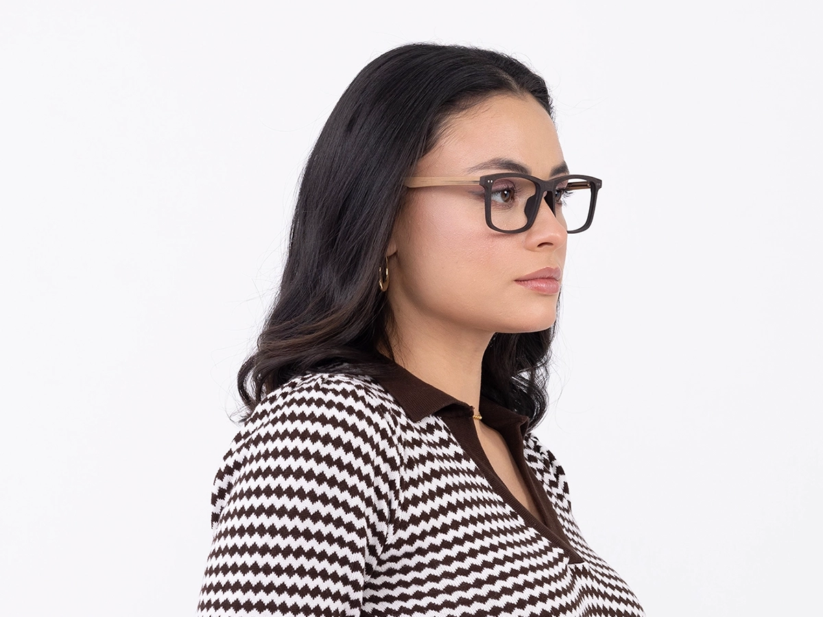 Wooden Rectangle Glasses 52