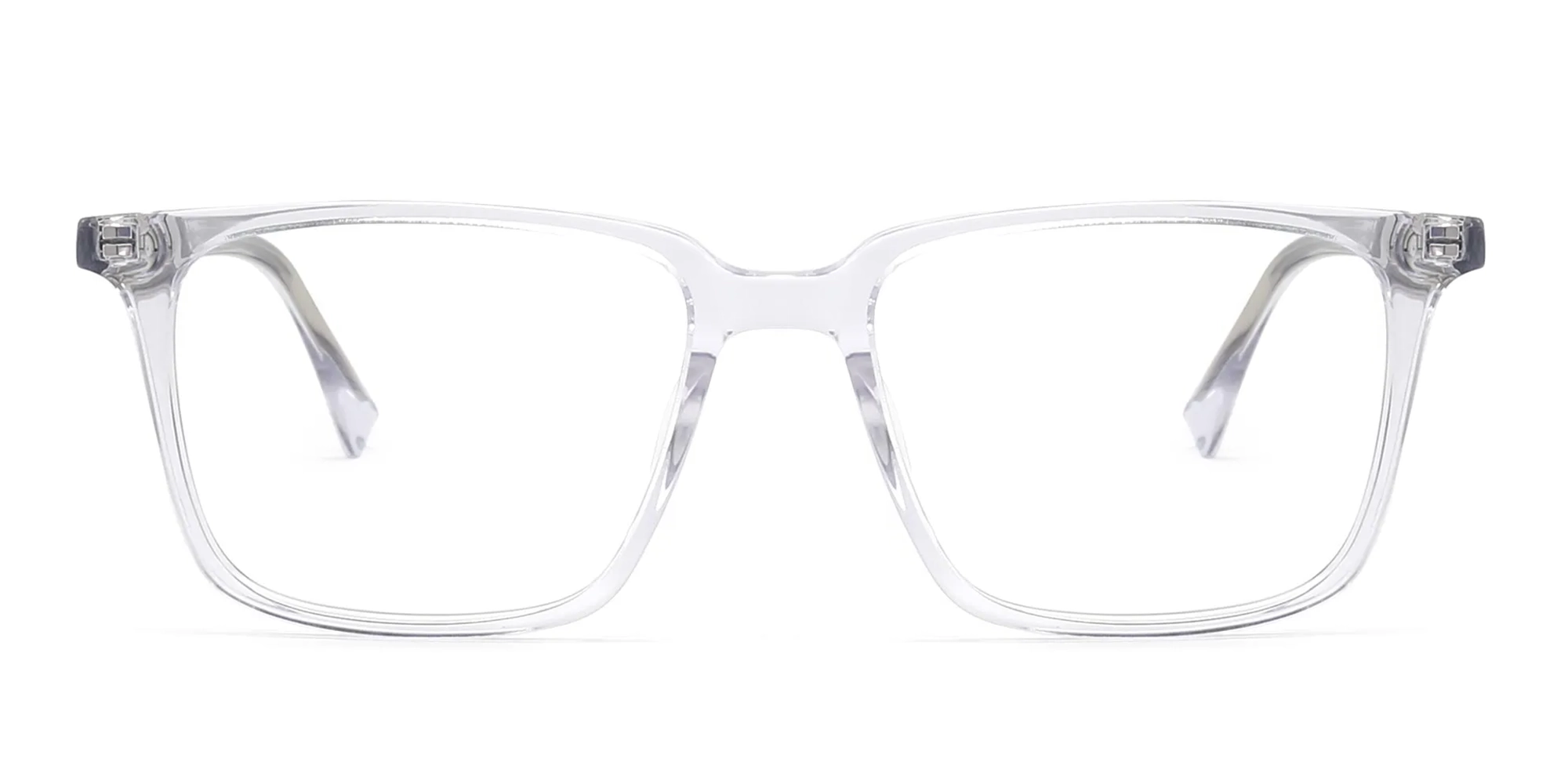 clear frame rectangle glasses-2