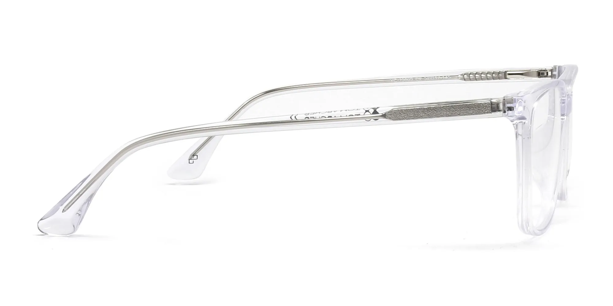 clear frame rectangle glasses-2
