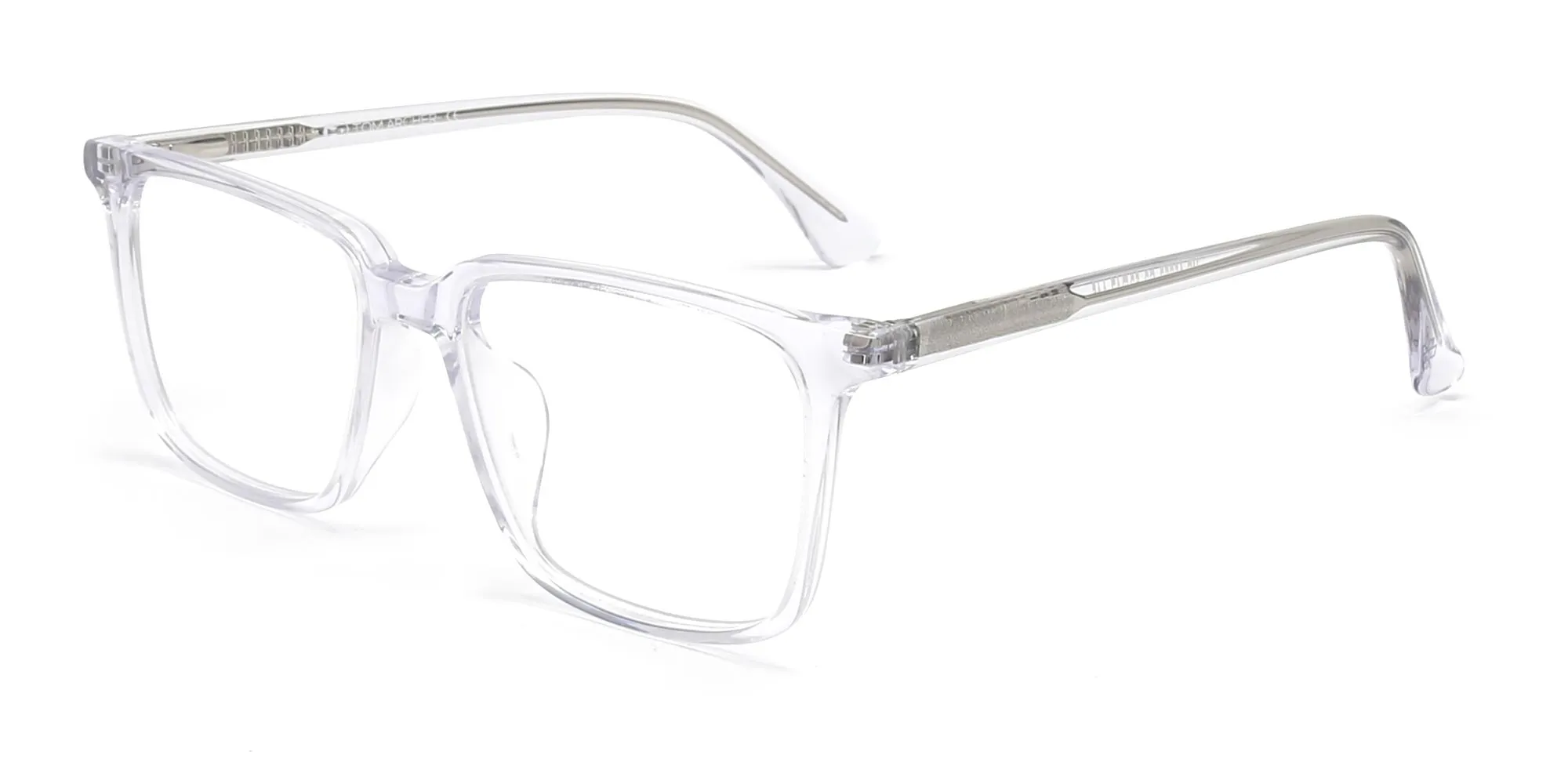 clear frame rectangle glasses-2